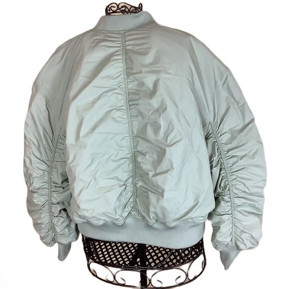 NWT UO BDG Charlie Barrel Sleeve Green Bomber Jacket Women’s Size Large - Picture 5 of 16